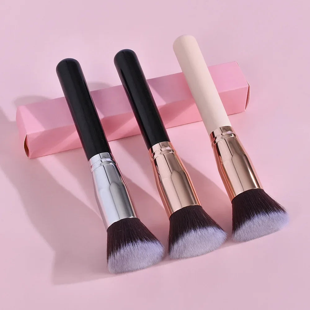 1pc Flat Makeup Brushes Kabuki Foundation Brush Liquid Cream Powder Contour Blending Face Repair Beauty Tools Brochas Maquillaje