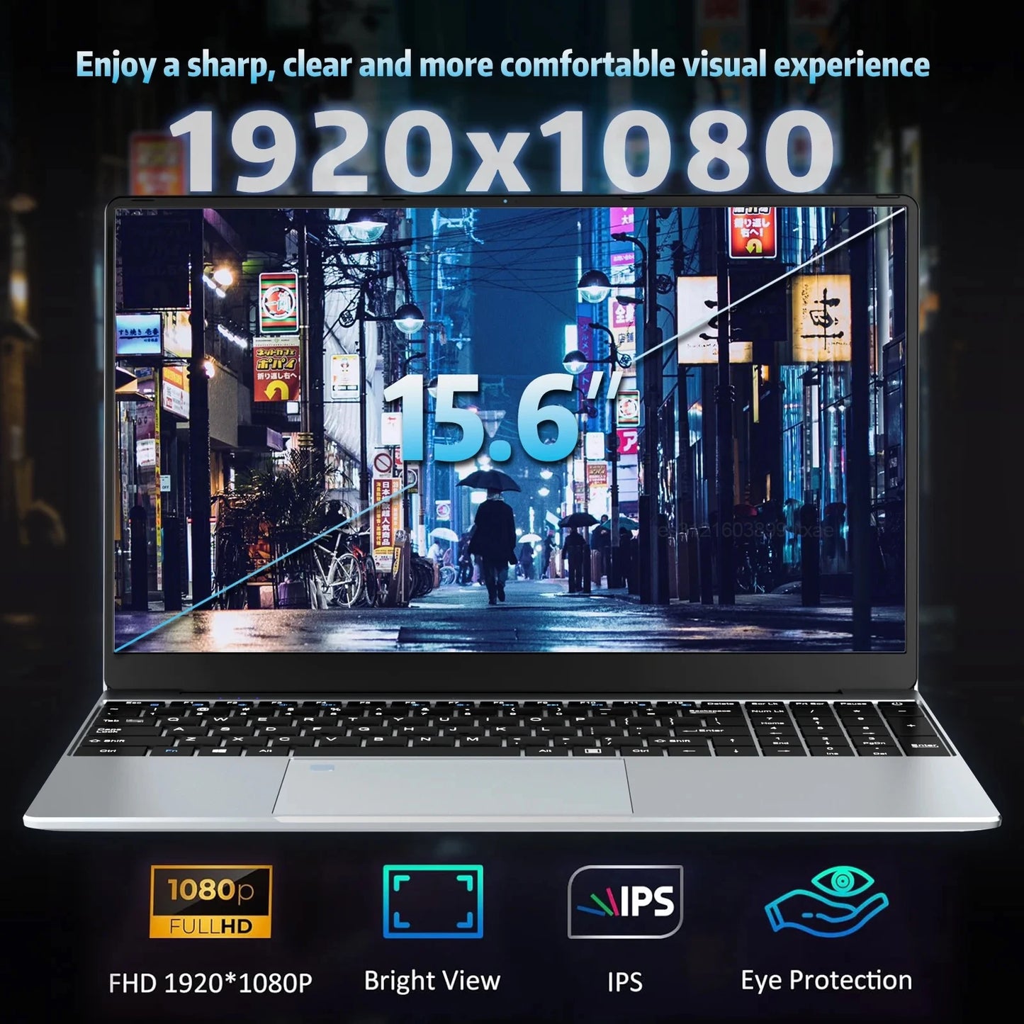 2025 NEW 15.6" Portable Laptop Intel N95 32GB DDR4 2TB SSD 7500mAh Windows11 Office Notebook Pc Gamer with Backlit Fingerprint