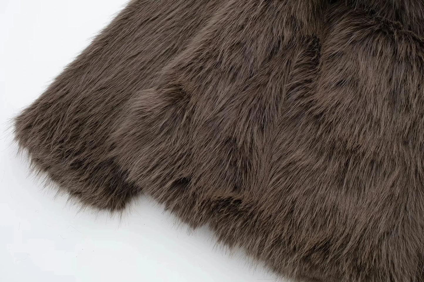 HH 2025 Winter Coats For Women Fashion New Faux Fur Long Sleeves Loose Coat Female Versatile High Street Women's Cardigan