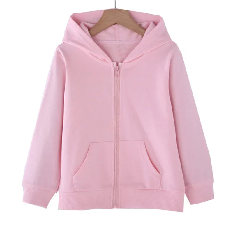 Children's hooded zipper with multiple colors to choose from, versatile sports jacket for boys and girls in spring and autumn