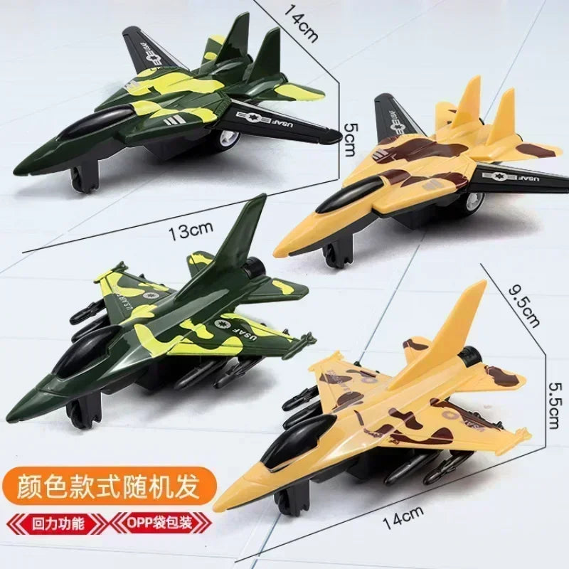Pull Back Airplane Gifts Children's Pull Back Fighter Jet Model Toy Boy Camouflage Military Aircraft Lifelike Warplane Kids