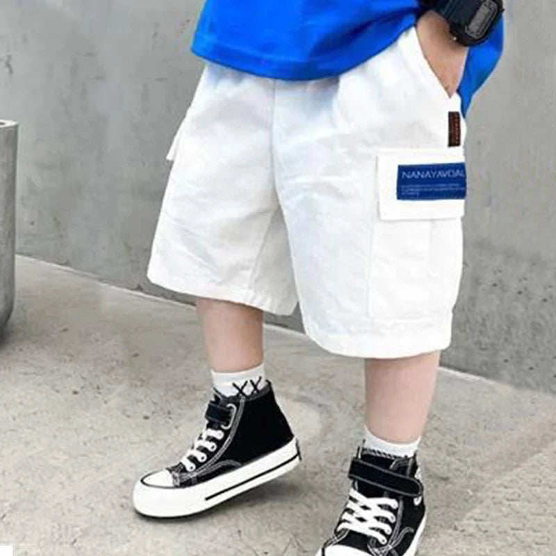 Kids Summer Cargo Pants Shorts For 2-12T Child Elastic Trouser Boy Summer Pants Teen Loose Pants Boys Shorts Sweatpants 남아 여름 바지