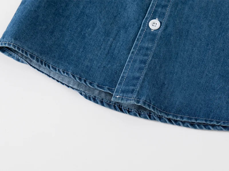 Fashion Jean Shirts for Baby Boys Children Spring Autumn Full Sleeve Denim Jackets Kids Lapel Shirt Coat 2 Colors Baby Clothes