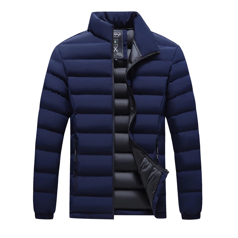 Winter Men's Warm Down Parkas Fashion Men Cotton Thermal Padded Coats Classic Men Stand Collar Windbreaker Warm Jackets Clothing