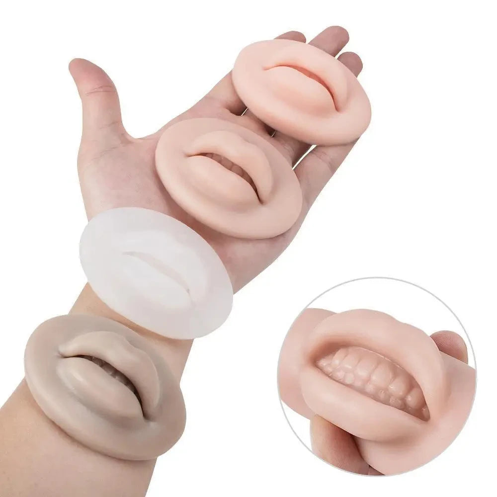 5D Silicone Tattoo Practice Fake Lips Silicone Realistic Lips Practice Module For Microblading Semi Permanent Make Up Supplies
