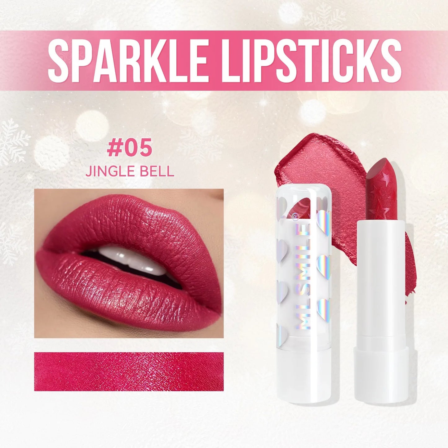 Diamond Metallic Pearlescent Lipstick Shiny Non-stick Cup Matte Velvet Waterproof Lip Stick Sexy Red White Lips Makeup Cosmetics