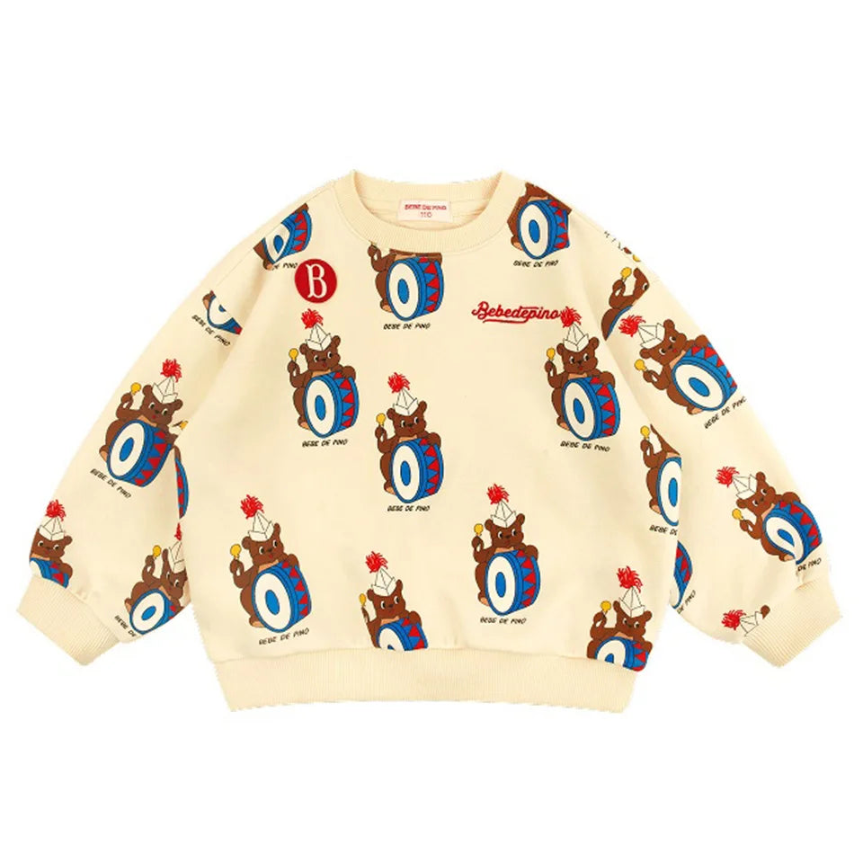 Autumn Kids Clothes Baby Girls hooded Jackets Cotton Sweatshirts Pants Sets Baby Boys Cartoon Coats Pullover Top Trousers Suits