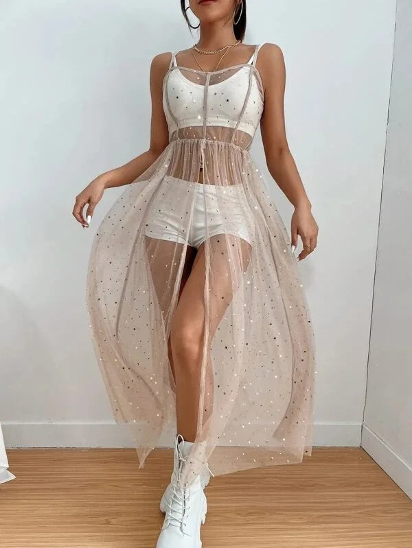 Festival Rave Outfits Women Dress Boho Mesh Cover Up Clothing Beach Robe Long Femme Vestido Mujer Maxi Sexy Party Summer Dresses