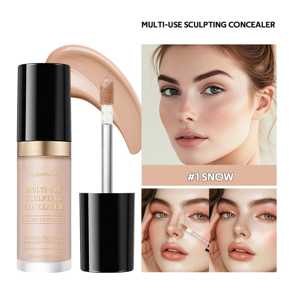 Long-lasting Matte Foundation Coverage Concealer Multi-Use Cream Oil Free Highlight and Retouch Face Makeup Products for Women