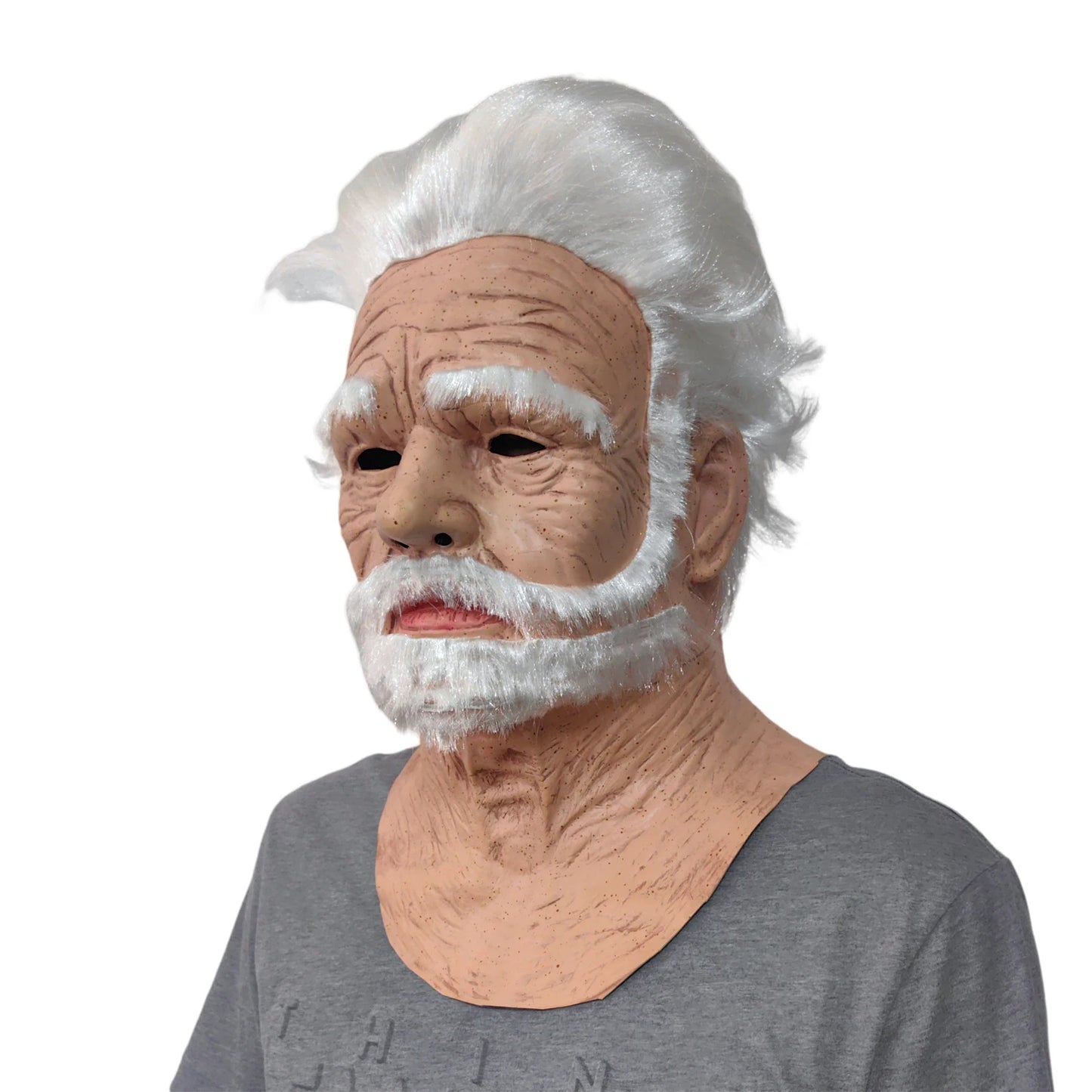 Mr máscara branca halloween novo homem velho careca chapelaria real cosplay adereços fotografia acessórios