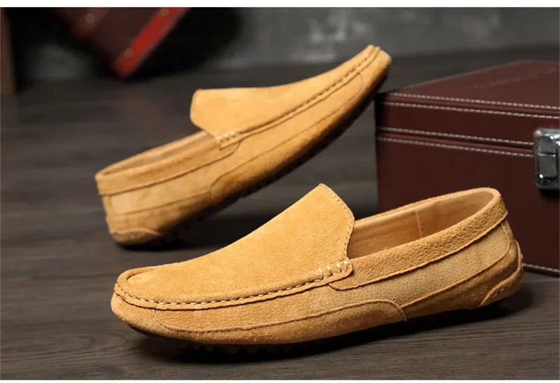 Suede Leather Man Loafers Luxury 2025 Casual Shoes For Men Boat Shoes Handmade Men Slipon Driving Shoes Male Moccasins Zapatos