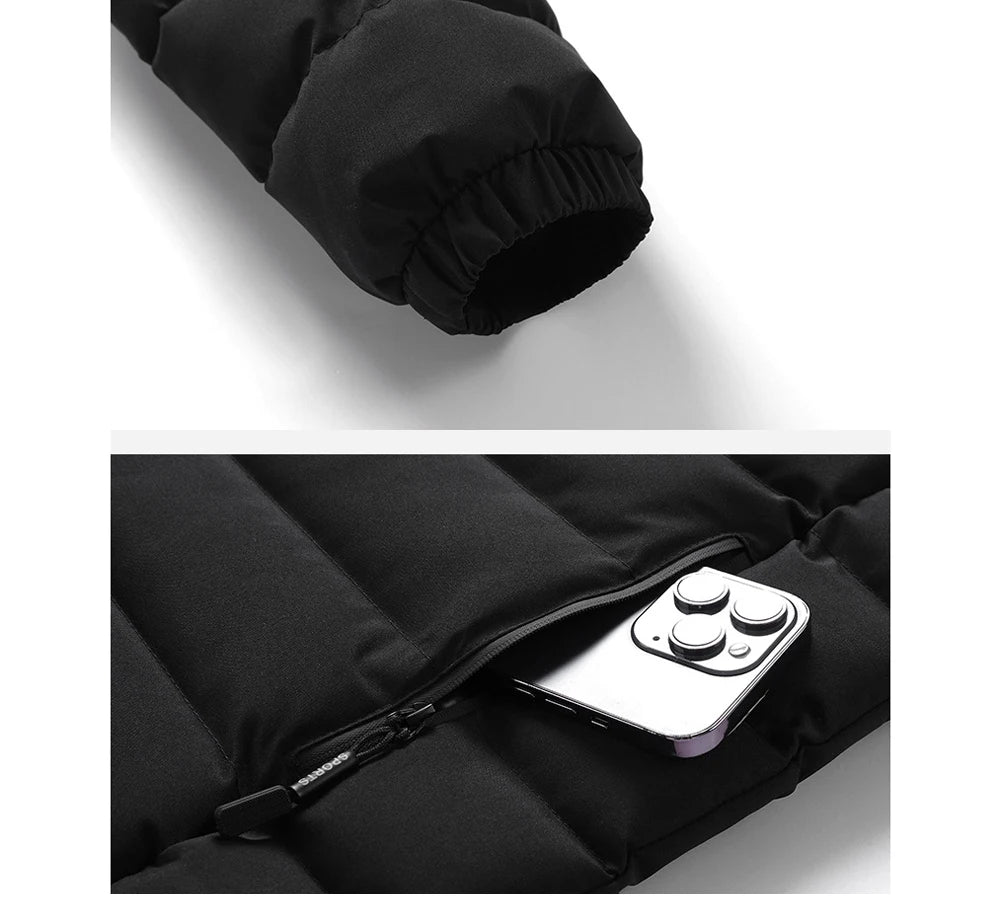 Winter Men's Warm Down Parkas Fashion Men Cotton Thermal Padded Coats Classic Men Stand Collar Windbreaker Warm Jackets Clothing