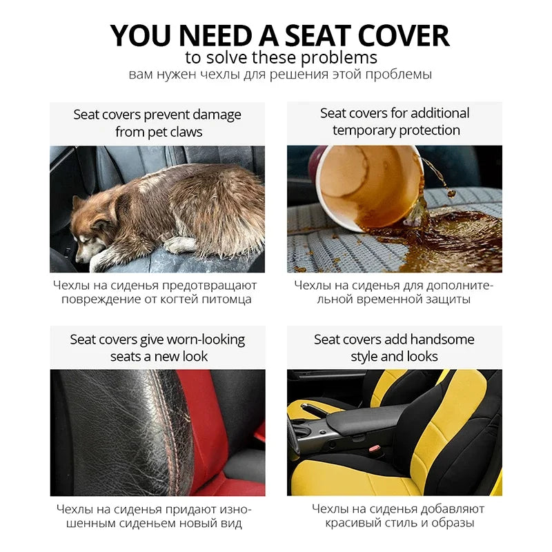 2/5PCS Car Seat Covers Set Universal Fit Most Car Covers with Tire Detail  Suitable for Independent Seat Covers Protecting seats