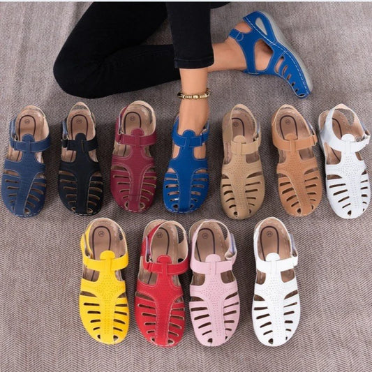 Women's Adjustable Strap Summer Sandals - Breathable Open-Toe Casual Shoes with Cushioned Sole & Low-Profile Design