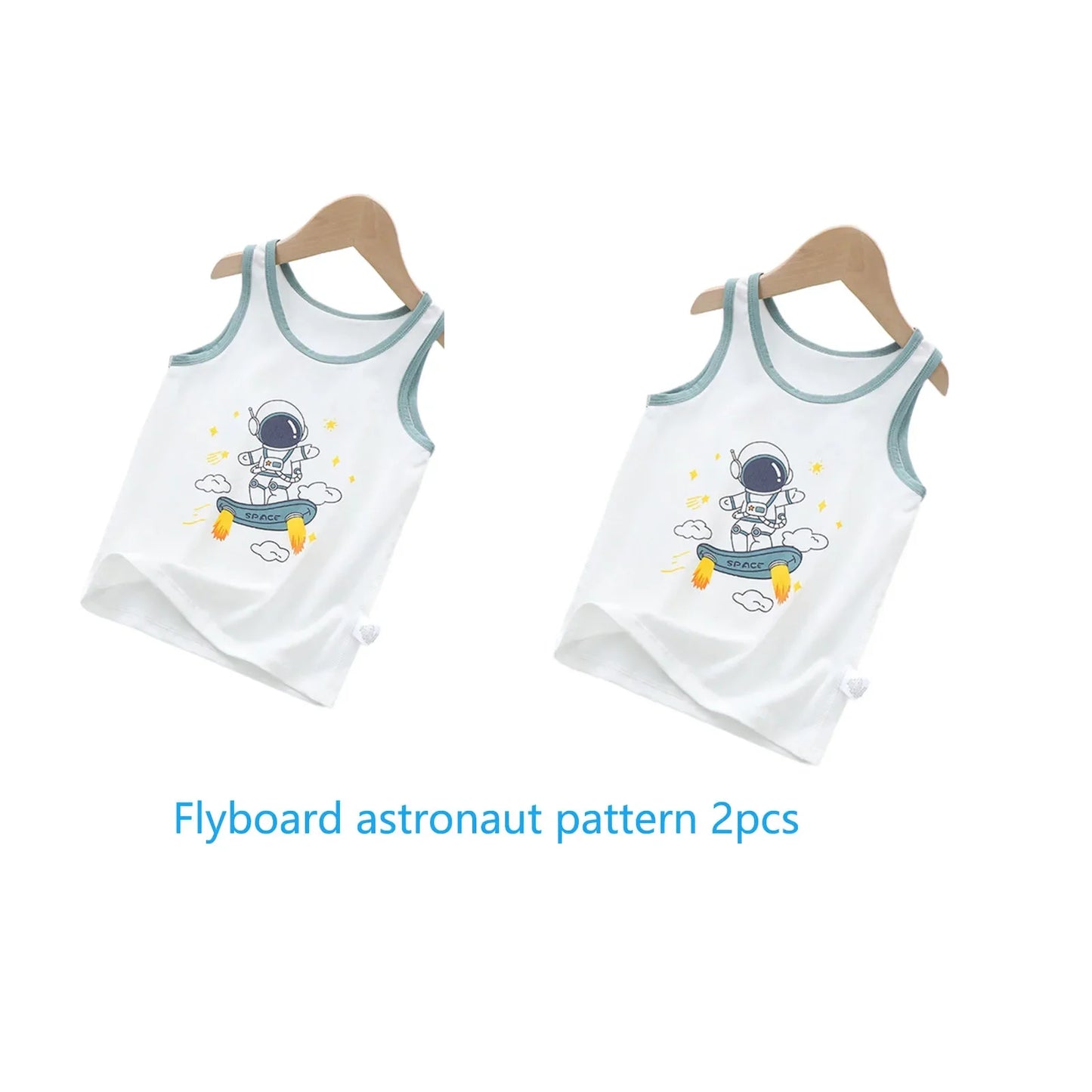 2025 Summer Kids Tanks Top Children's Vest Baby Underwear Clothing Cartoon Printed Top Cotton T-shirt Boys Sleeveless Tank 0-8 Y