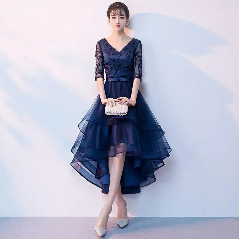 New Short Evening Dress Fashion Off The Shoulder Robe  Soiree Short Front Long Back Prom Dresses Elegant Vestidos Customized