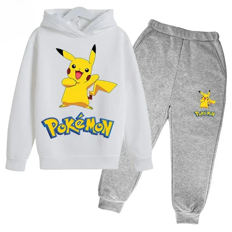 New Brand Cartoon Printed Sport Sweatshirt+Pants 2pcs Set Spring Autumn Kids Boy Girl Clothing Casual Hoodie Teen Sportsuit