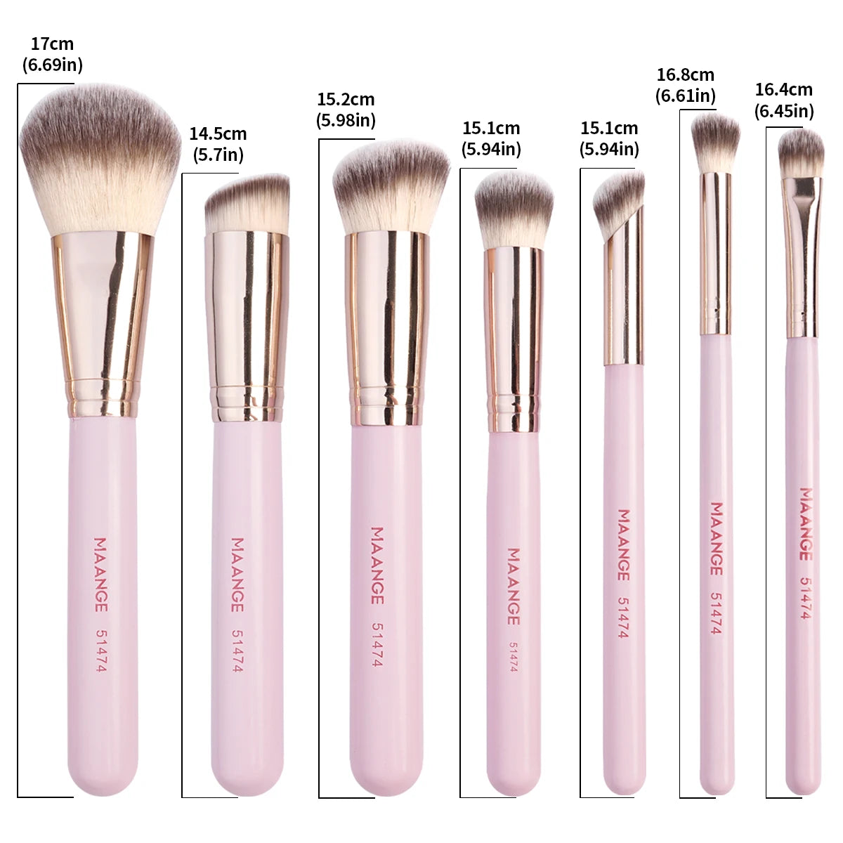 MAANGE 7PCS Makeup Brush Set Foundation Concealer Eyeshadow Makeup Brush for Liquid Cream Soft Dense Cosmetic Makeup Beauty Tool