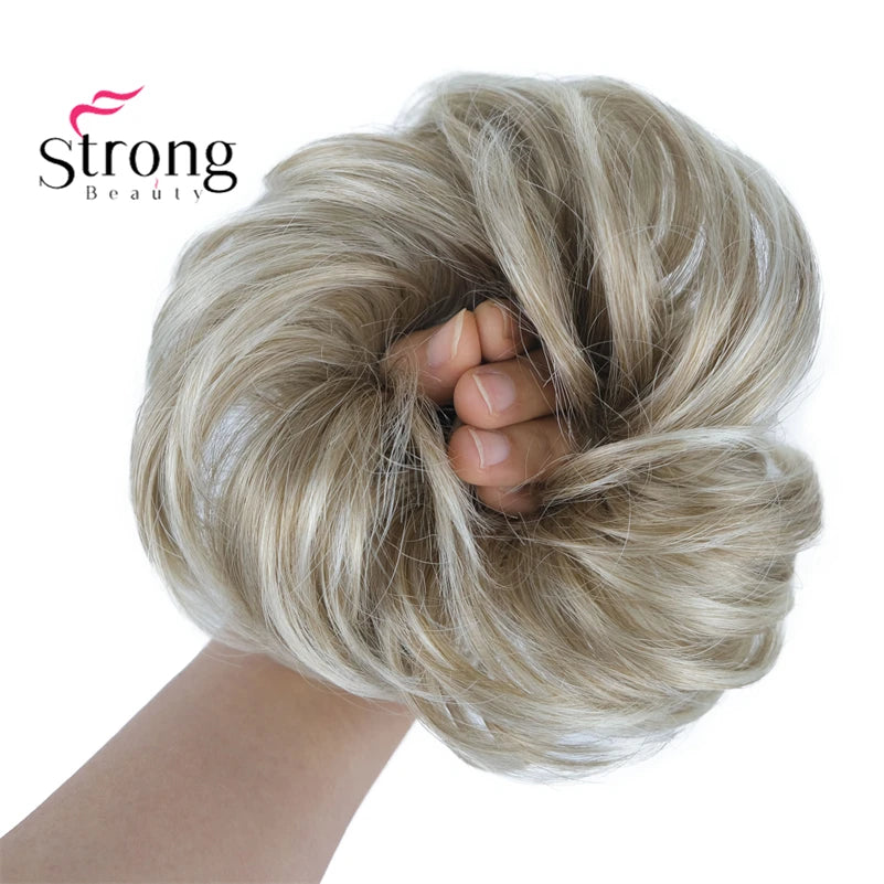 Synthetic Messy hair piece Daily Use Donut Chignon Scrunchies Fake Elastic Hairpiece Blonde Brown Bun For Women