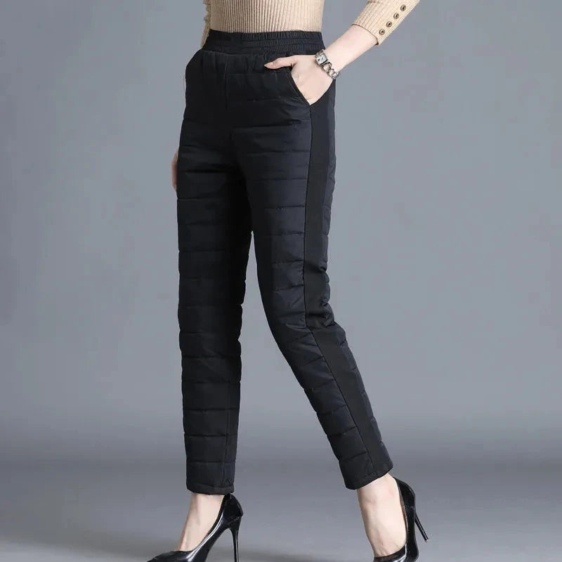 Winter 90% Duck Down Thicken Harem Pants Mom Casual High Waist Warm Pantalones Loose Windproof Straight Spodnie New Trousers