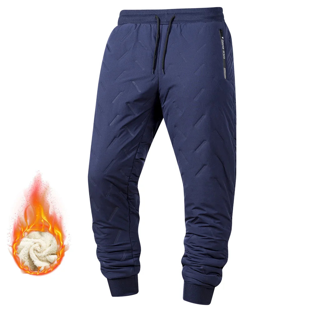 Winter Sweatwear Men's Plush Thick Fleece Sweatpant Lambswool Thermal Trousers Casual Pants Waterproof Windproof Warm Pants