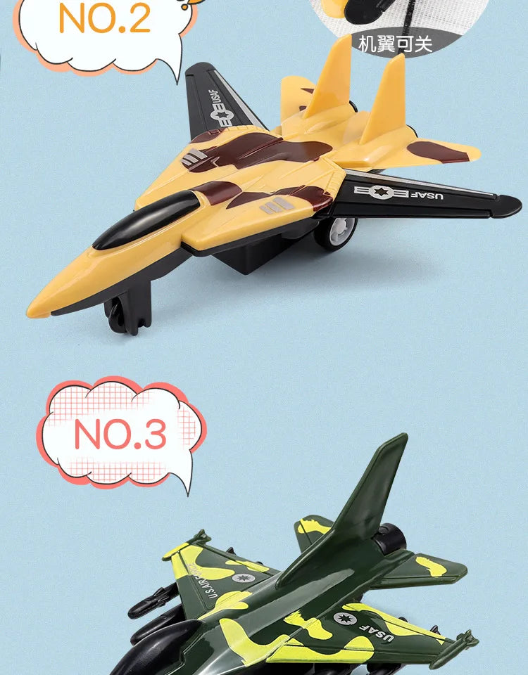 Pull Back Airplane Gifts Children's Pull Back Fighter Jet Model Toy Boy Camouflage Military Aircraft Lifelike Warplane Kids