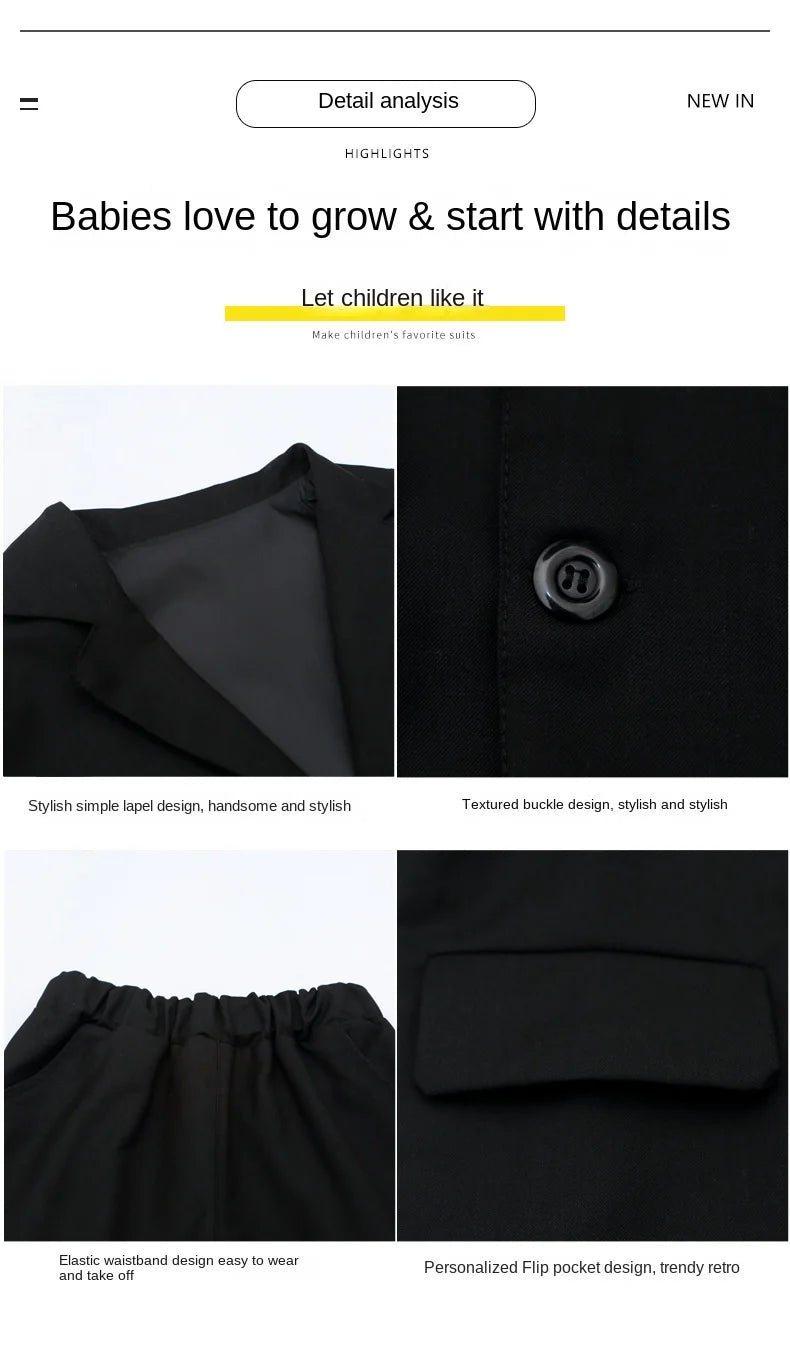 School Children Clothes Boys Suit Casual Blazer Jacket Trousers Two Pieces Kids Costume Black 12 13 14 Years Teenage Clothing