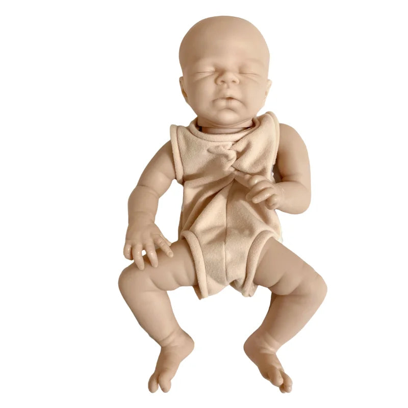 MRB 16 Inch Unpainted Reborn Vinyl Doll Kit Zendric Blank Doll Parts Lifelike Mold Premature Baby Size Cloth Body Included