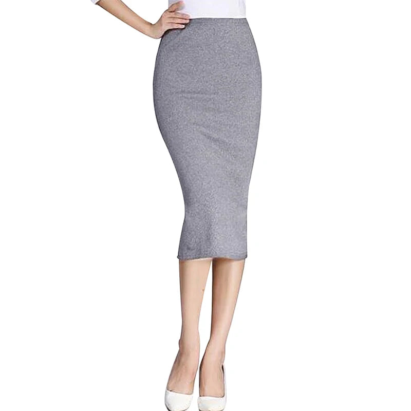 2024 Spring Autumn Long Pencil Skirts Women Sexy Slim Package Hip Maxi Skirt Lady Winter Sexy Chic Wool Rib Knit midi Skirt Saia