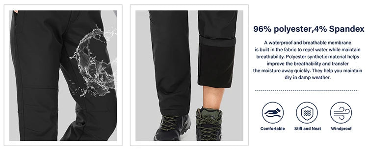 Women Winter Pants Are Warm, Waterproof, Windproof, Camping, Outdoor Travel, Mountain Climbing, Cycling, Sports Pants