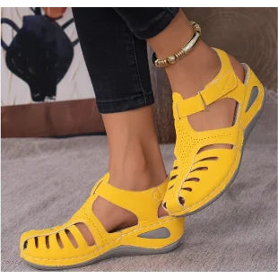 Women's Adjustable Strap Summer Sandals - Breathable Open-Toe Casual Shoes with Cushioned Sole & Low-Profile Design