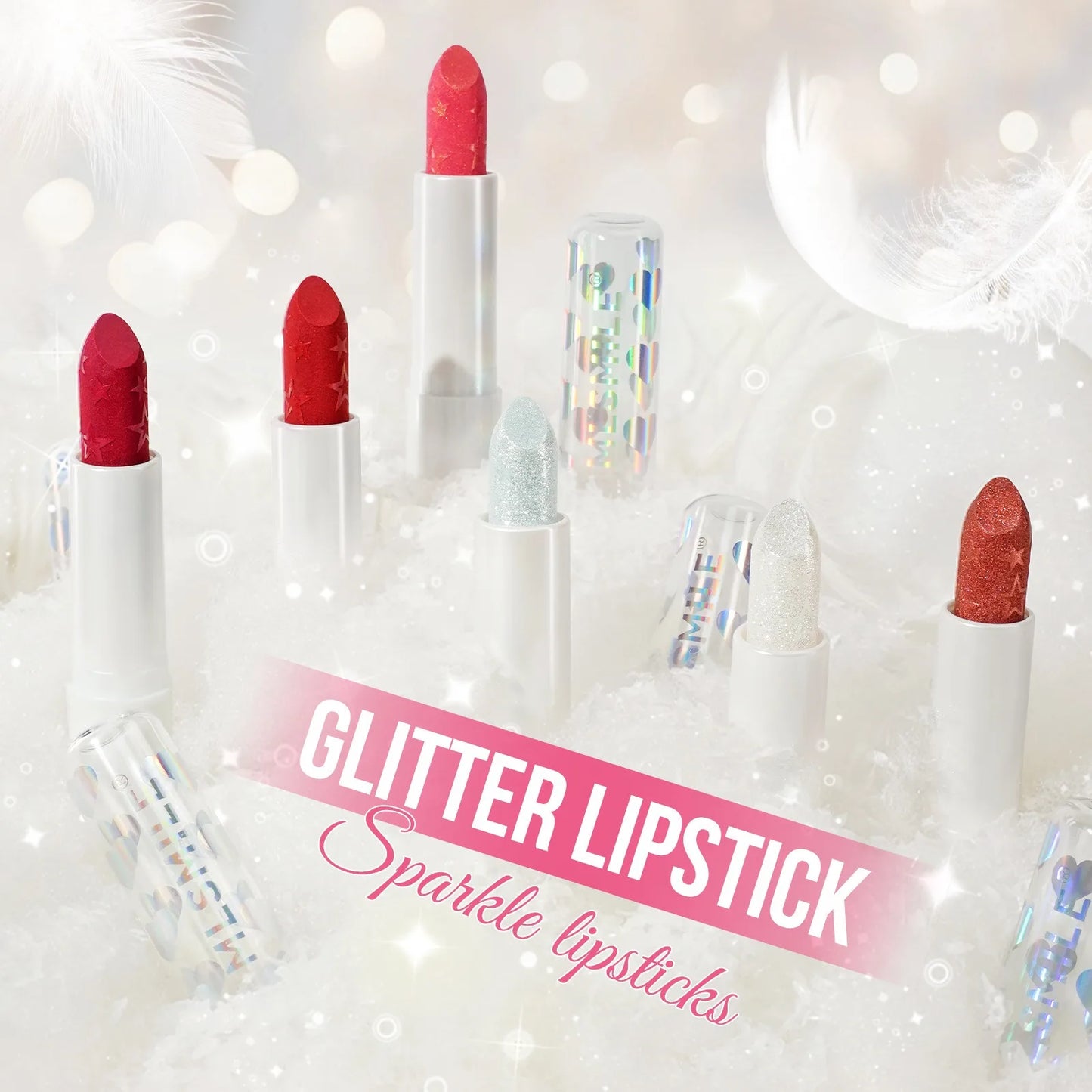 Diamond Metallic Pearlescent Lipstick Shiny Non-stick Cup Matte Velvet Waterproof Lip Stick Sexy Red White Lips Makeup Cosmetics