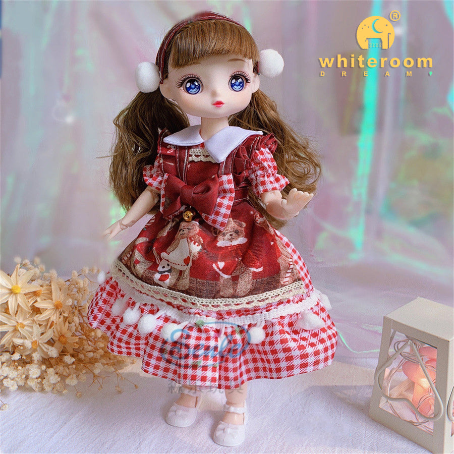 New 30cm BJD Doll High Beauty Asian Girl Toy For Chilren Retro Classic Wedding Dress Lolita Noble Rabbit Holiday Birthday Gift