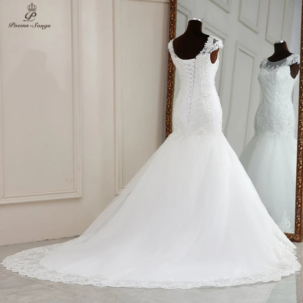 Customized Real photo Real video Elegant mermaid wedding dress marriage dress robe de mariee vestidos de novia sereia