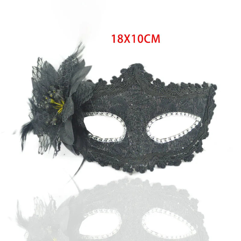 Wedding Masquerade Masks Halloween Makeup Lace Venetian Black Costume Party Vintage Lady Eye Mask Cosplay Fancy Party Dress