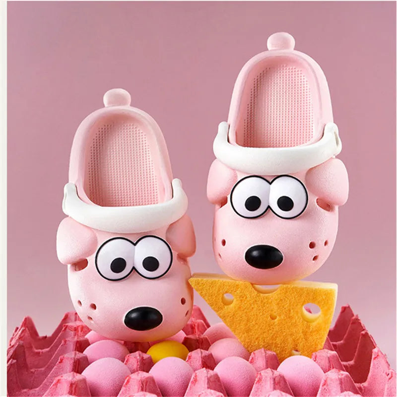 Kids Slipper Children's Hole Shoes New Cartoon Dog Animal Slipper EVA Baby Slippers Home Soft Anti-slip Girls' Slippers