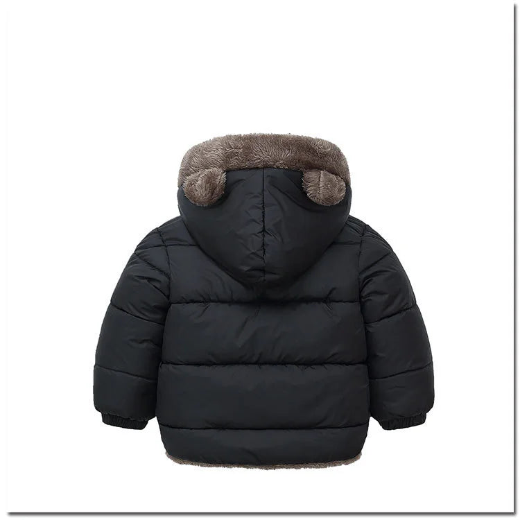 Winter Boys Girls Down Coats Kids Plush Velvet Jackets Children Thick Hooded Outerwear Baby Toddler Autumn Winter Padded Clothes