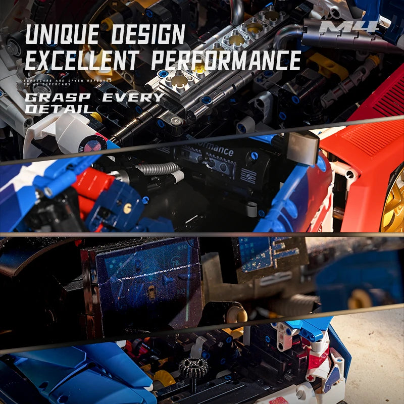4555PCS Technical M4 Poweful Sport Car Building Blocks High Tech Supercar MOC Construction Bricks Toys Gift For Adult Friend