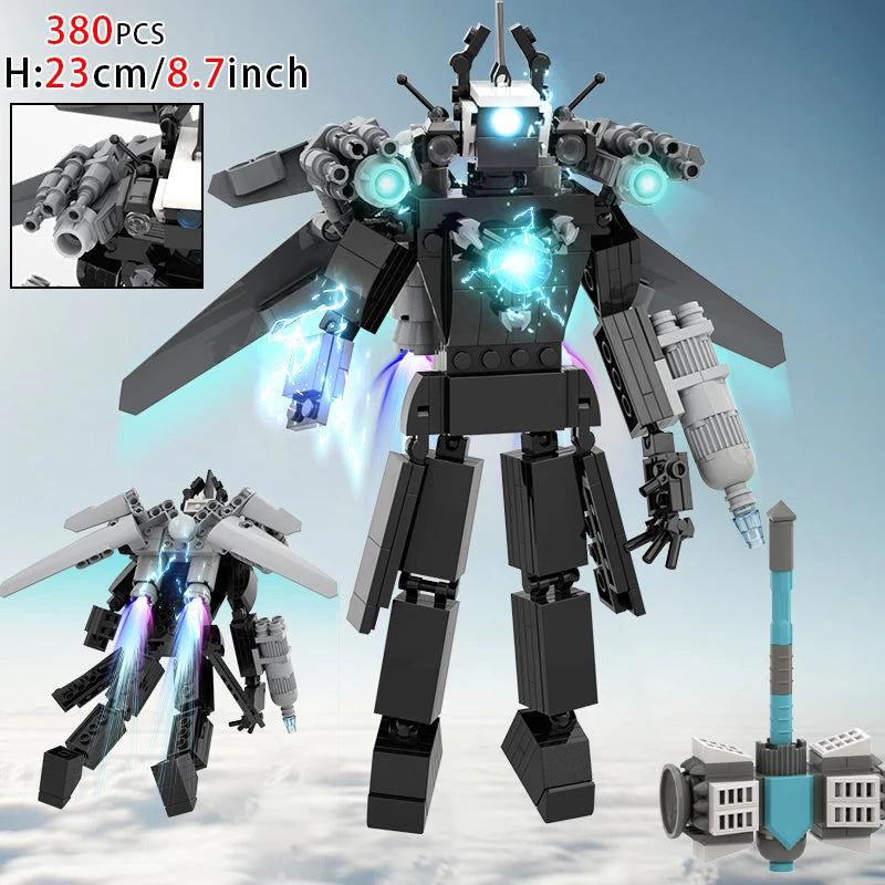 New Skibidi Toilete Building Block Titan Clock Man 2.0 TVman Speakerman Drill Man Bricks Model Toys for Kid Birthday Easter Gift