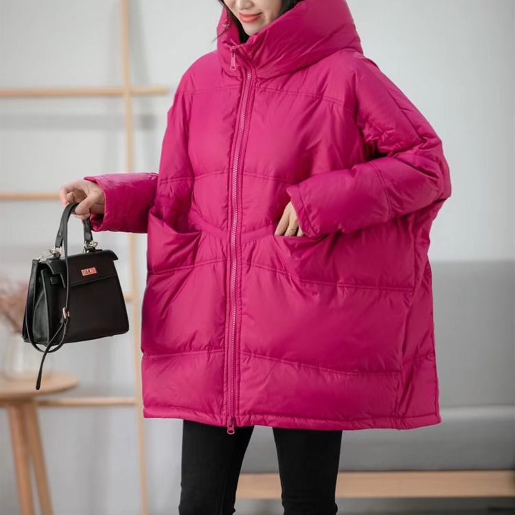 New Winter Jacket Women Parkas Hooded Coat Korean Drawstring Zipper Loose Coat Pockets Thicken Warm Casual Coats Trend A49