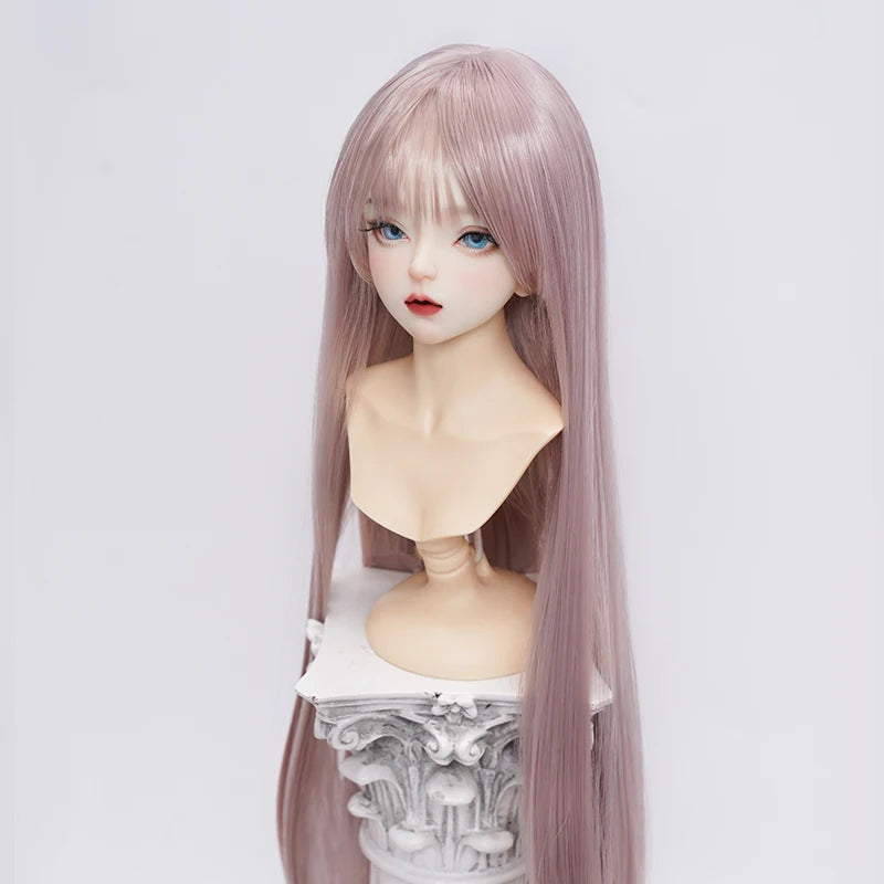 1/3 1/4 1/6 Doll's Wig for 60/45/30cm Bjd Doll High Temperature Silk Long Hair with Bangs Girl Toys Dress Up Doll Accessories