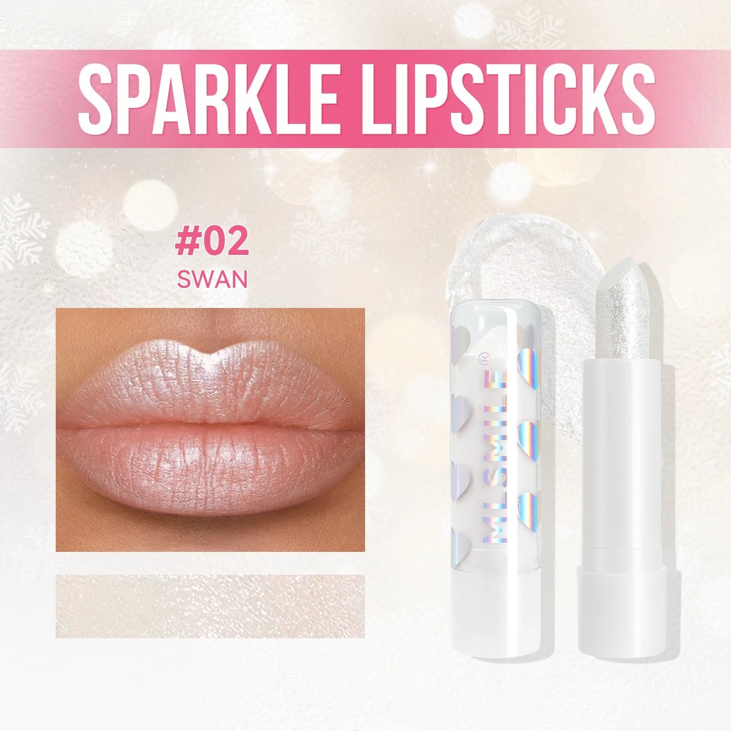 Diamond Metallic Pearlescent Lipstick Shiny Non-stick Cup Matte Velvet Waterproof Lip Stick Sexy Red White Lips Makeup Cosmetics