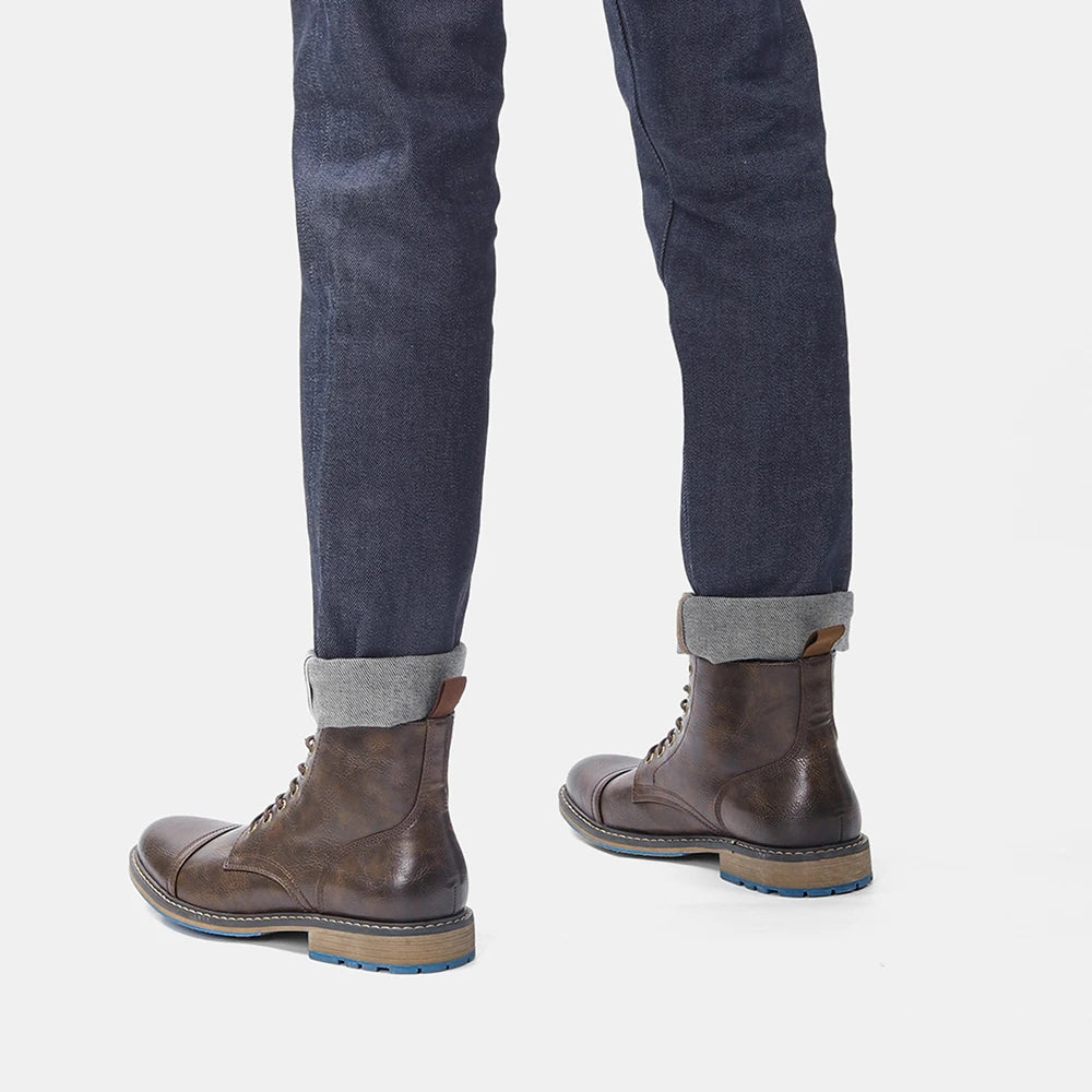 Size 8-13 Retro Men Boots 2025 Fashion Comfortable Spring Leather Boots