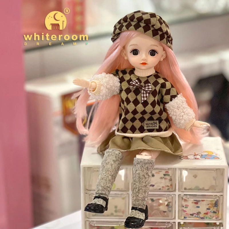 New 30cm BJD Doll High Beauty Asian Girl Toy For Chilren Retro Classic Wedding Dress Lolita Noble Rabbit Holiday Birthday Gift