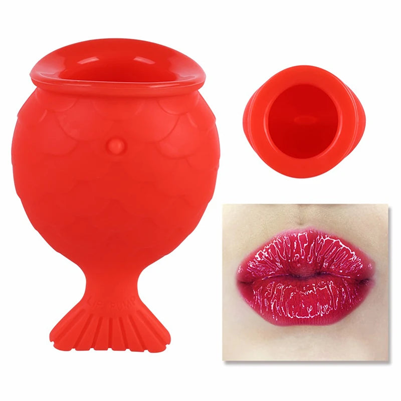 Women Sexy Silicone Full Lip Plumper Lips Soft Silicone Pout Tools Mouth Fish Natural Plump Shape Tool Lip Plumper Lips Care