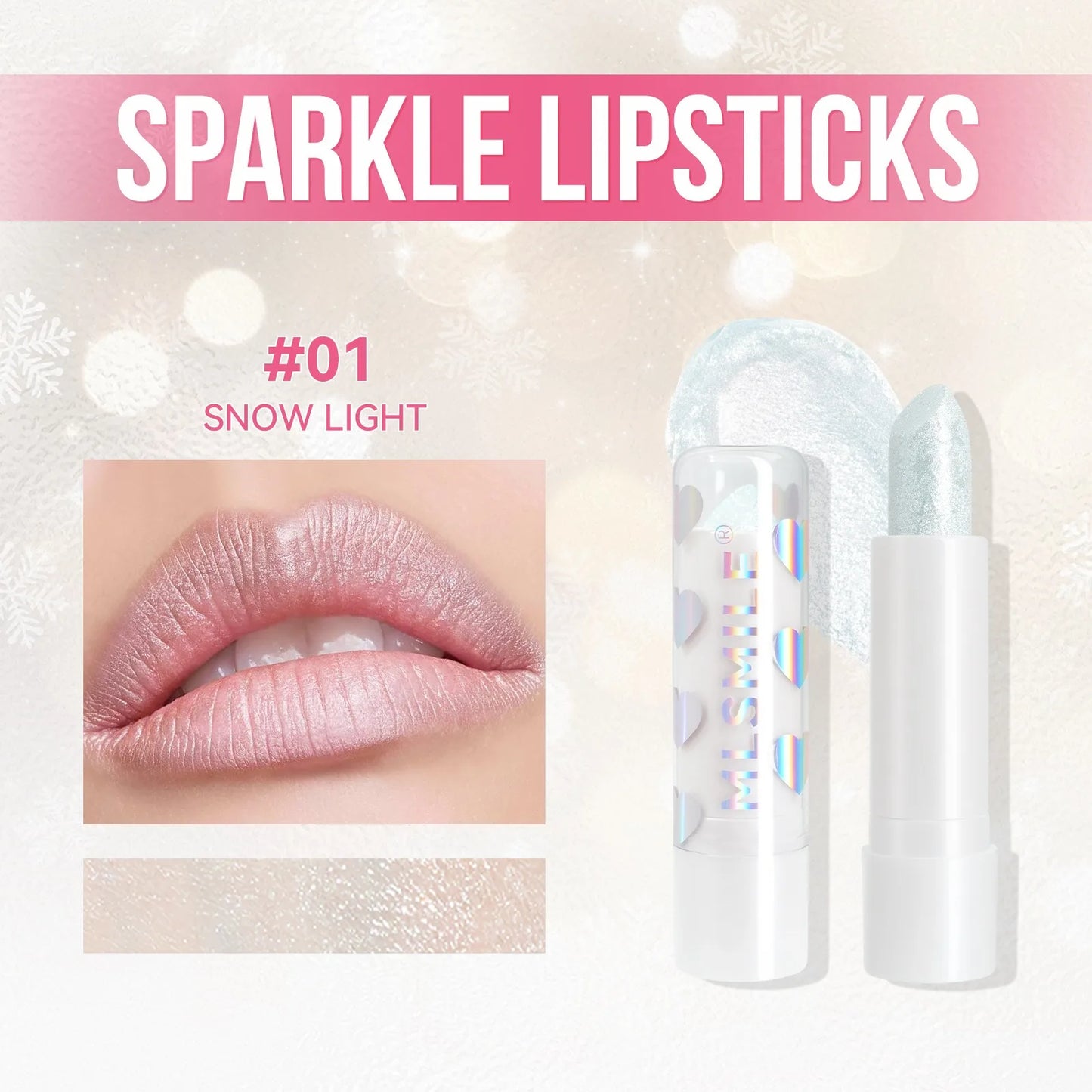 Diamond Metallic Pearlescent Lipstick Shiny Non-stick Cup Matte Velvet Waterproof Lip Stick Sexy Red White Lips Makeup Cosmetics