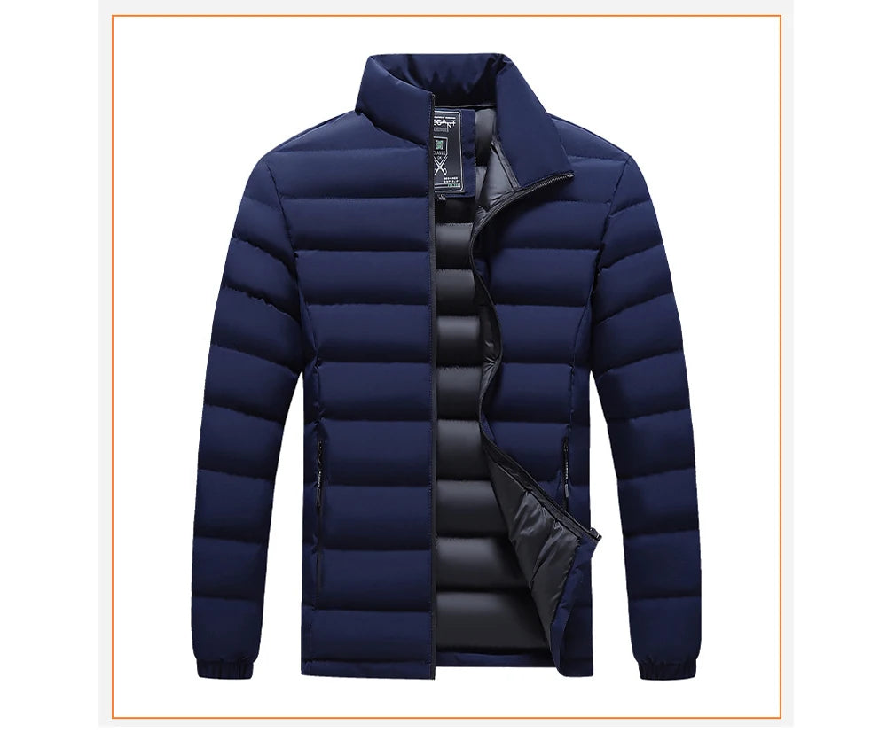 Winter Men's Warm Down Parkas Fashion Men Cotton Thermal Padded Coats Classic Men Stand Collar Windbreaker Warm Jackets Clothing