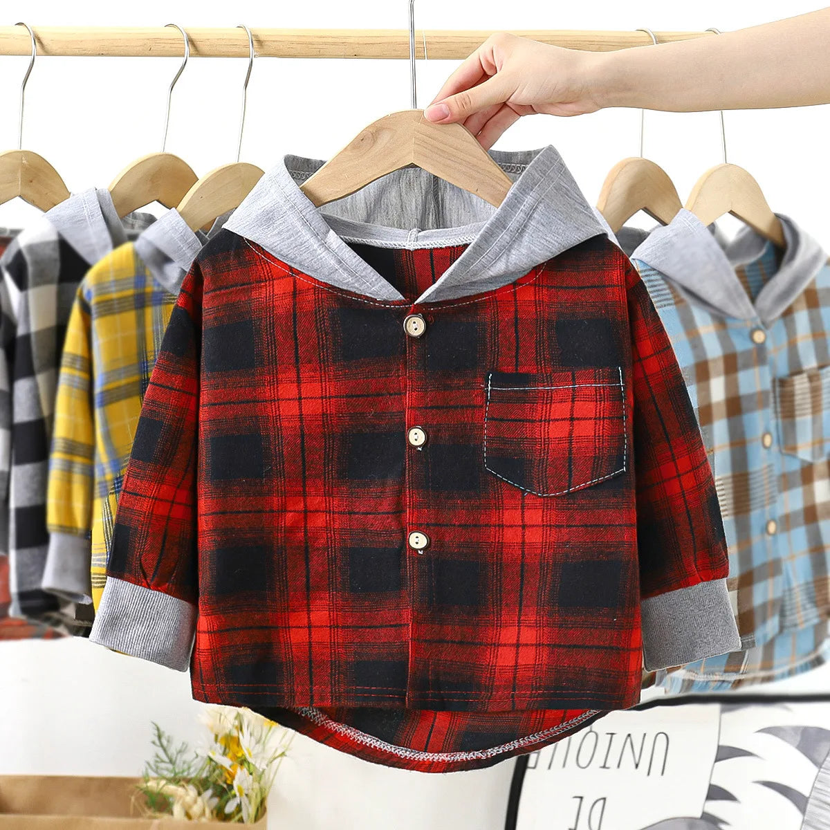 New children's hat shirt children's clothing baby boy casual plaid shirt girl long-sleeved clothing foreign shirt 2-10 years old