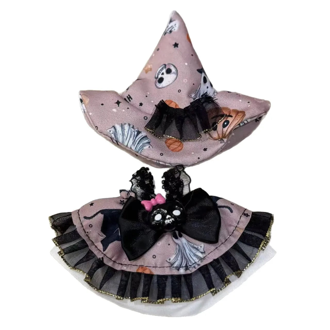 Only Clothing for Labubu Halloween Magical Witch Doll Costume Standing Posture 17cm Vinyl Doll Changing Doll Accessories Gift