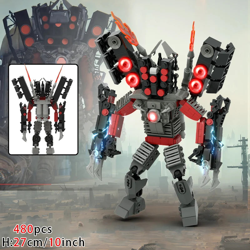 New Skibidi Toilete Building Block Titan Clock Man 2.0 TVman Speakerman Drill Man Bricks Model Toys for Kid Birthday Easter Gift